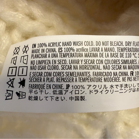 New! Forever 21 Chunky Knit Cowl Neck Sweater Winter White Women’s Size Large - Picture 9 of 9
